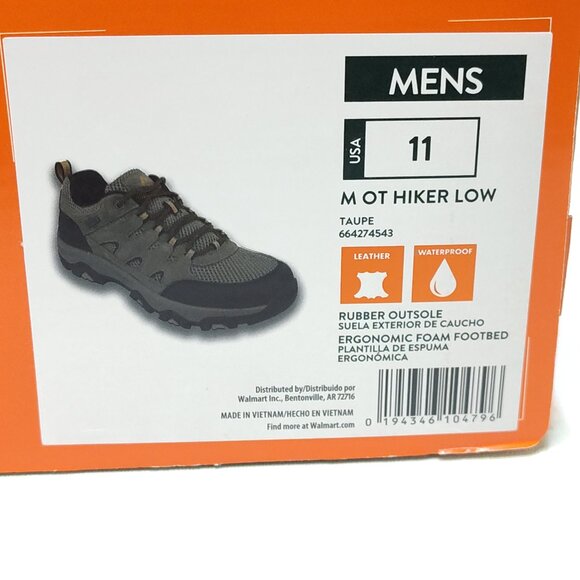 Ozark Trail Waterproof Hiking Low Top Men's 11 Leather & Mesh Upper Lightweight - Picture 7 of 12